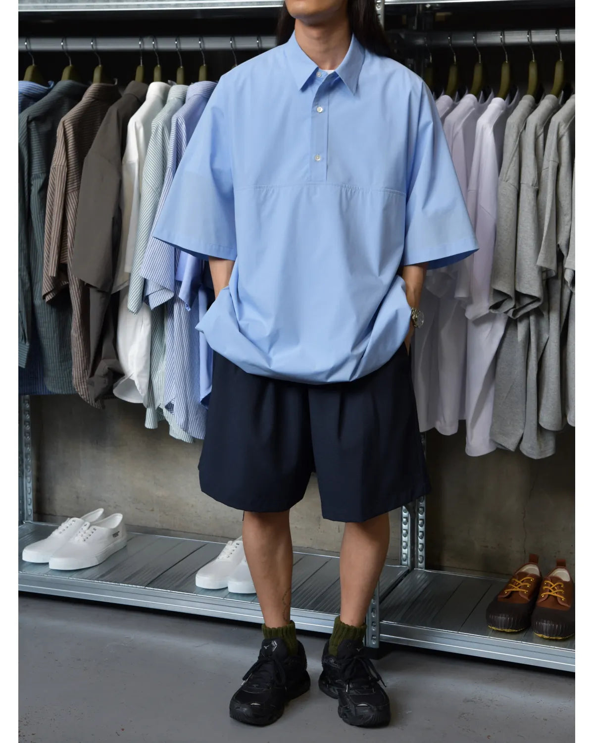 FreshService / COOL TECH POPLIN S/S ANORAK SHIRT (FSC262-50057)