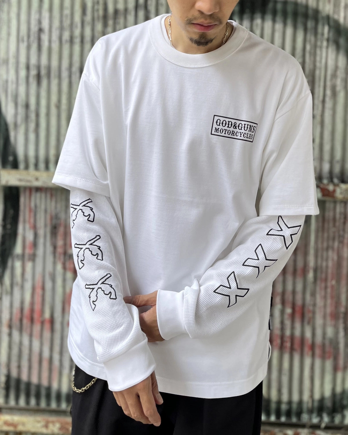 GOD SELECTION XXX × roarguns / L/S T-SHIRT (GX-S26-RCS-01)