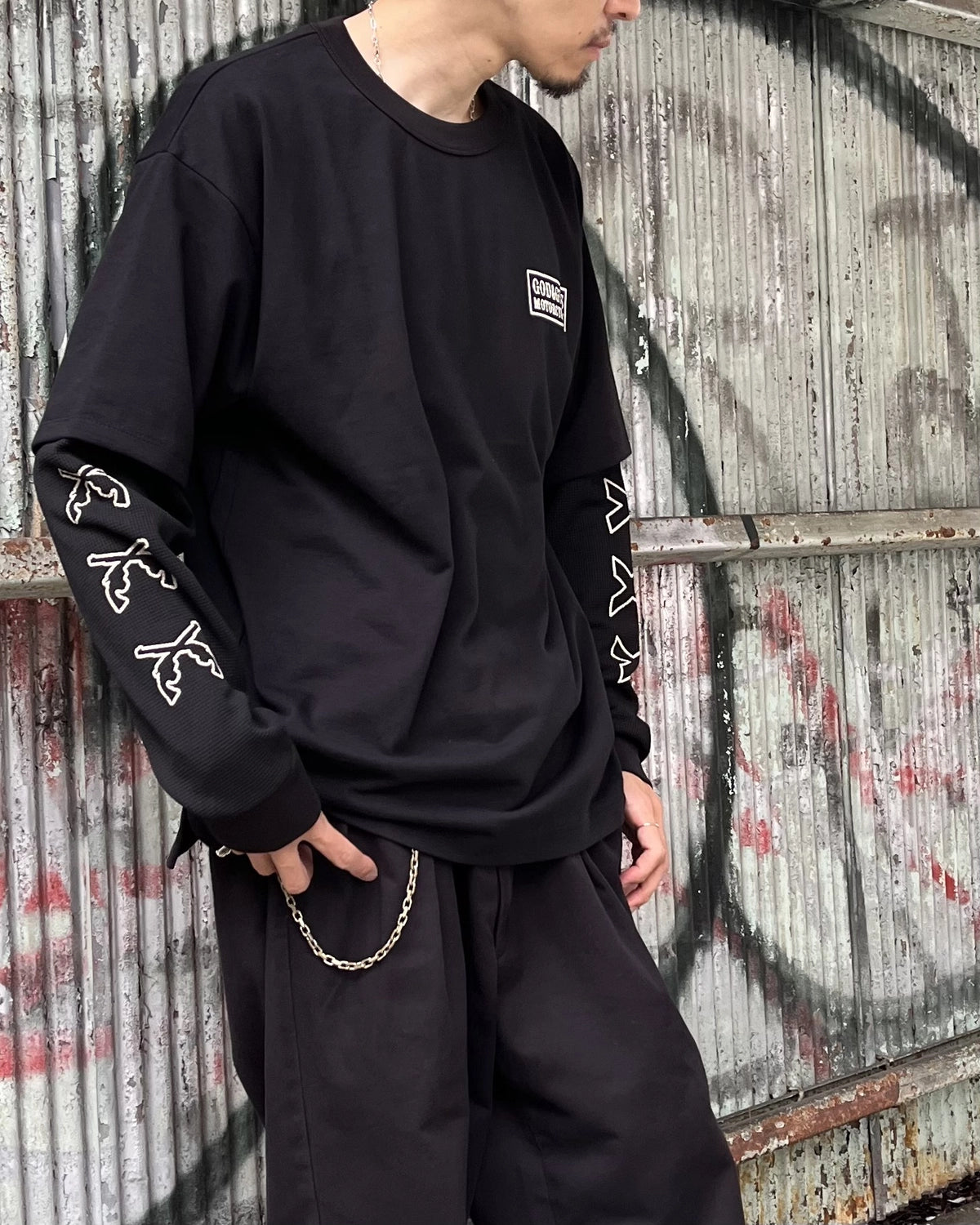 GOD SELECTION XXX × roarguns / L/S T-SHIRT (GX-S26-RCS-02)