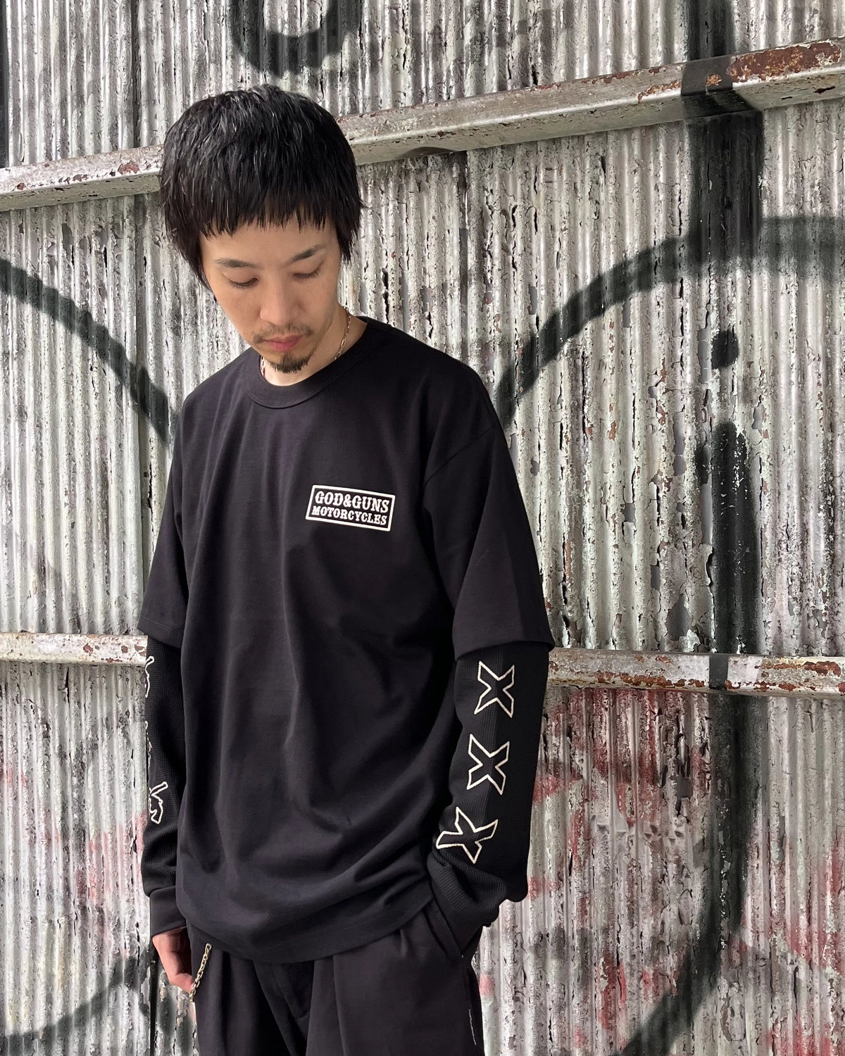 GOD SELECTION XXX × roarguns / L/S T-SHIRT (GX-S26-RCS-02)