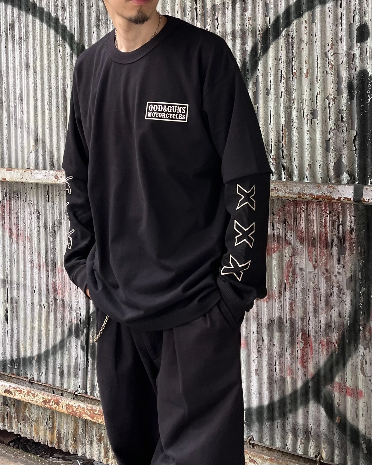 GOD SELECTION XXX × roarguns / L/S T-SHIRT (GX-S26-RCS-02)