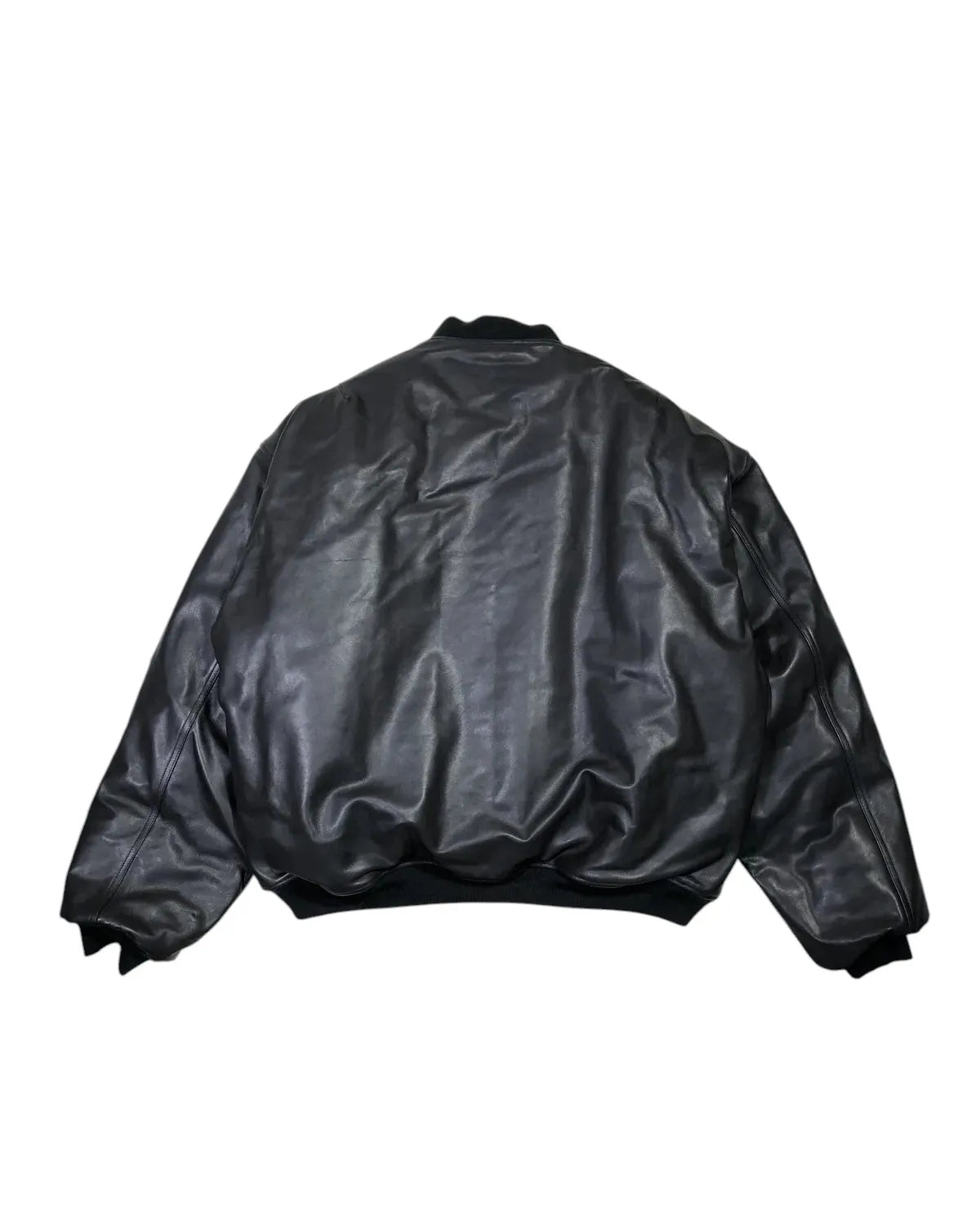 VETEMENTS / OVERSIZED LEATHER BOMBER JACKET (UH76LB300B)