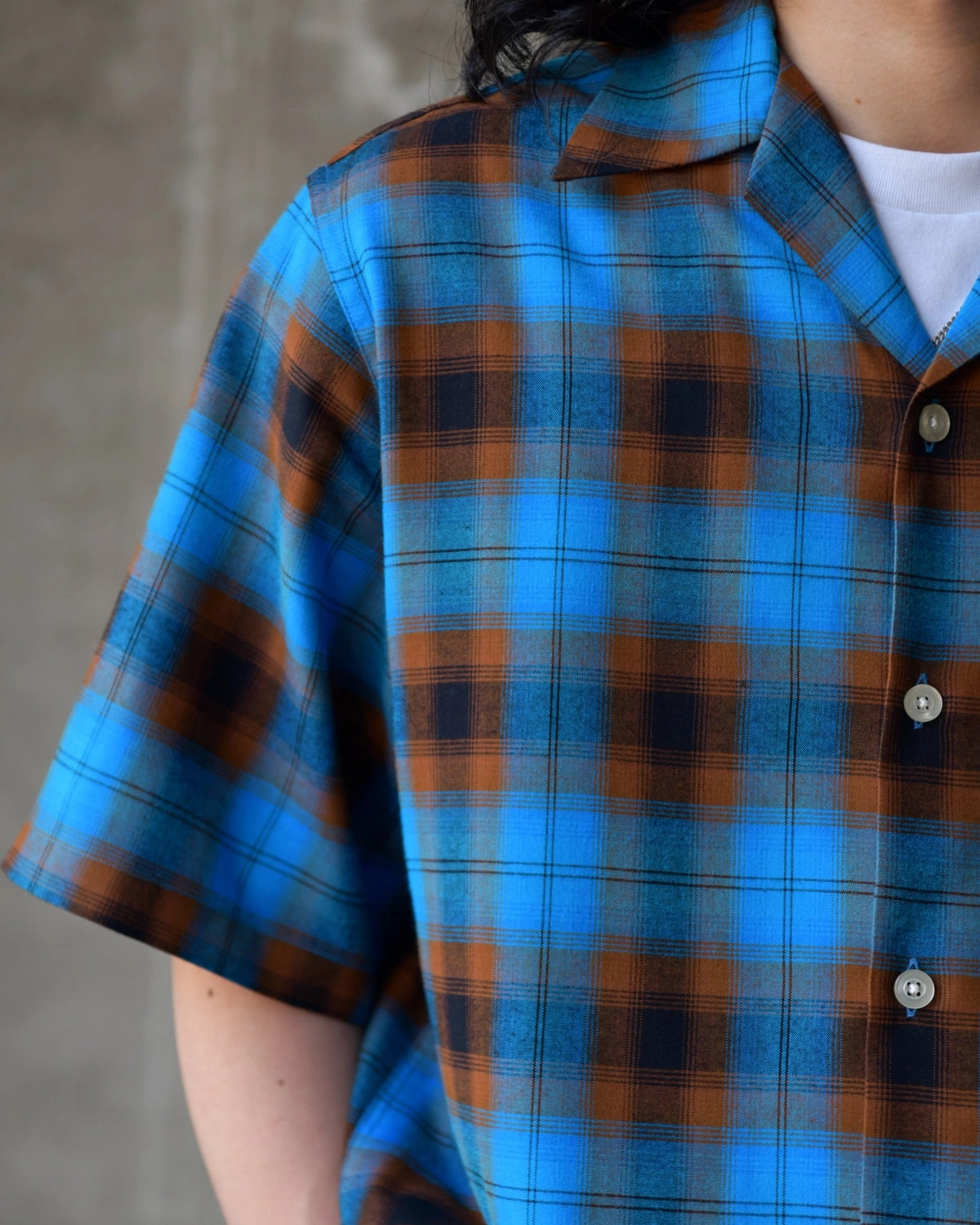 WACKO MARIA(ワコマリア) / OMBRE CHECK OPEN COLLAR SHIRT S/S -TYPE WACKO MARIA(ワコマリア) / OMBRE CHECK OPEN COLLAR SHIRT S/S -TYPE