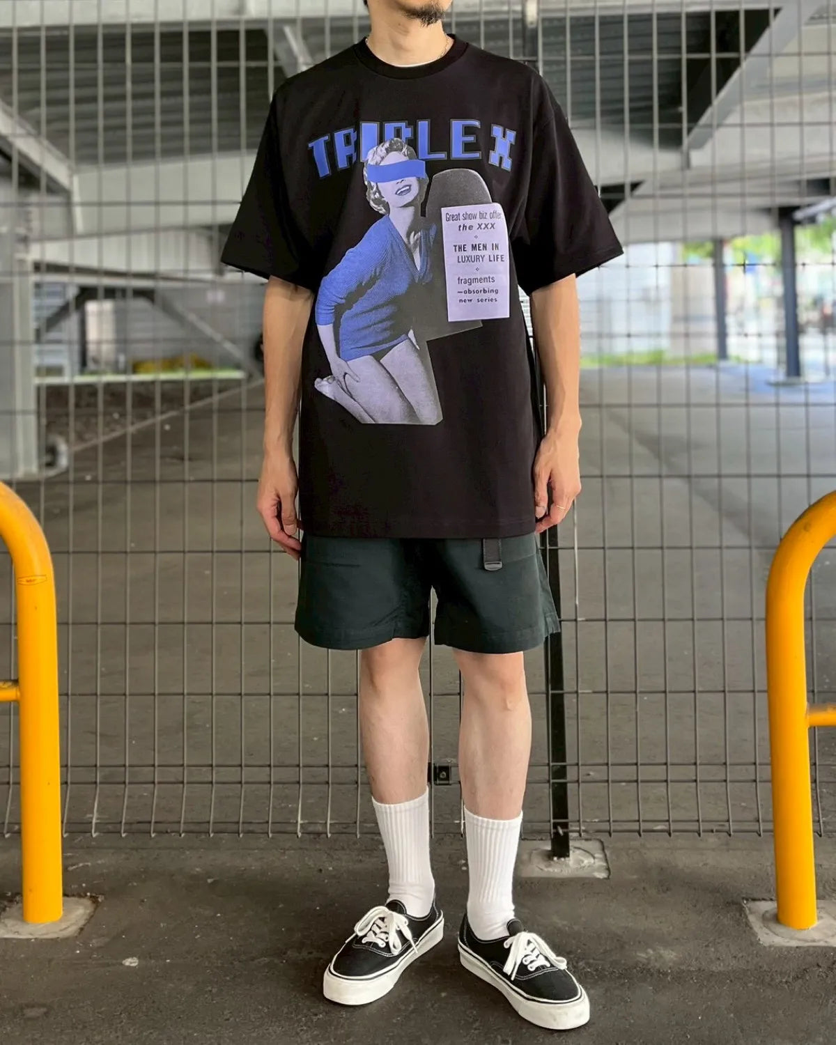 GOD SELECTION XXX / "TRIPLEX" Block Letter Logo Photo Tee (GX-S26-ST-10)