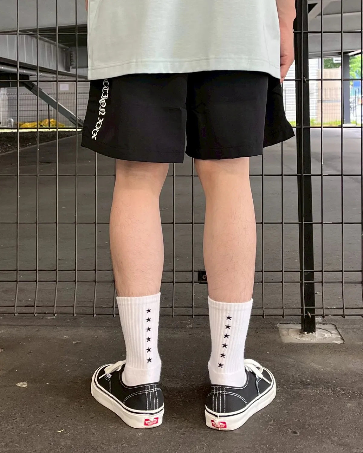 GOD SELECTION XXX / Back Gothic Logo Swim Shorts (GX-S26-SW-01)