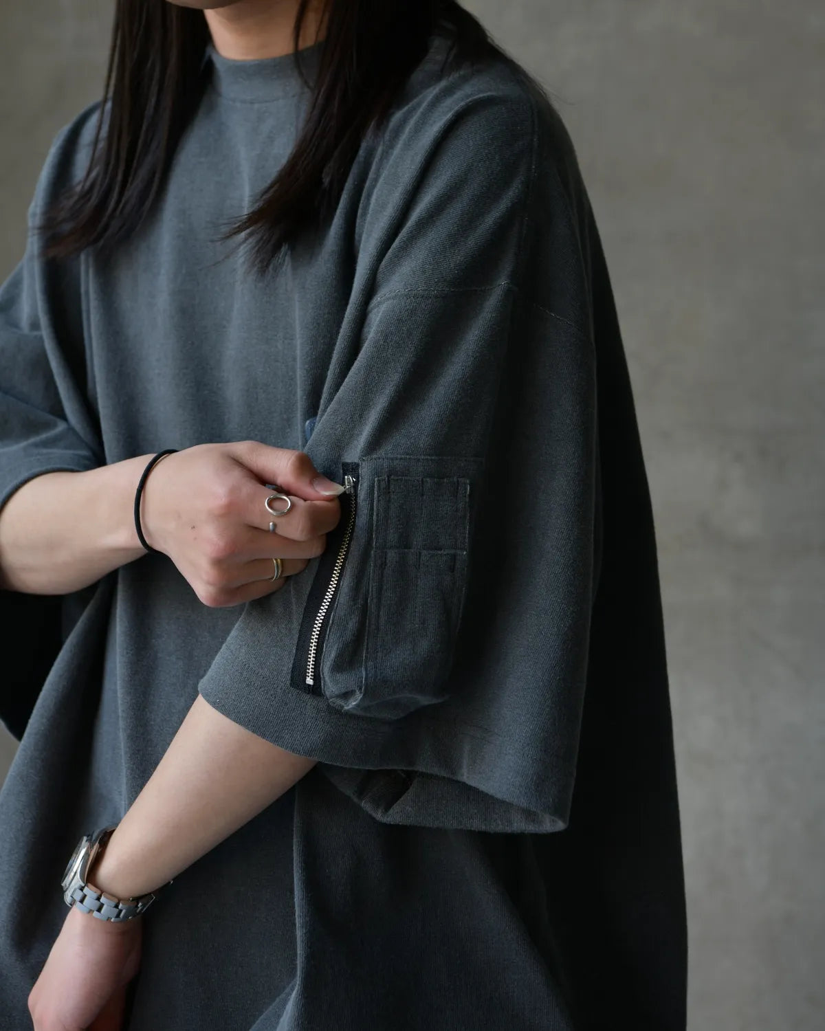 is-ness / Arm Pocket Balloon T-Shirt (26SS_40_1008SST01)