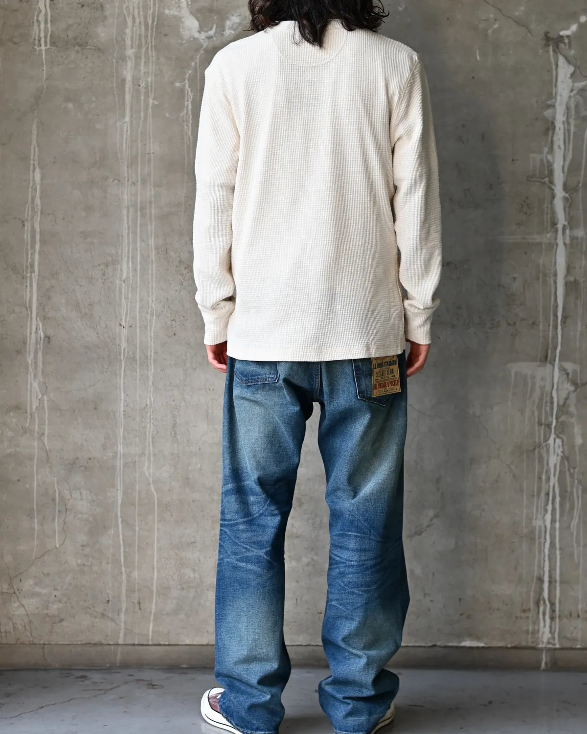 RRL / ガーメントダイド ワッフルニット ヘンリーネック シャツ (MNRRKNI16820215)