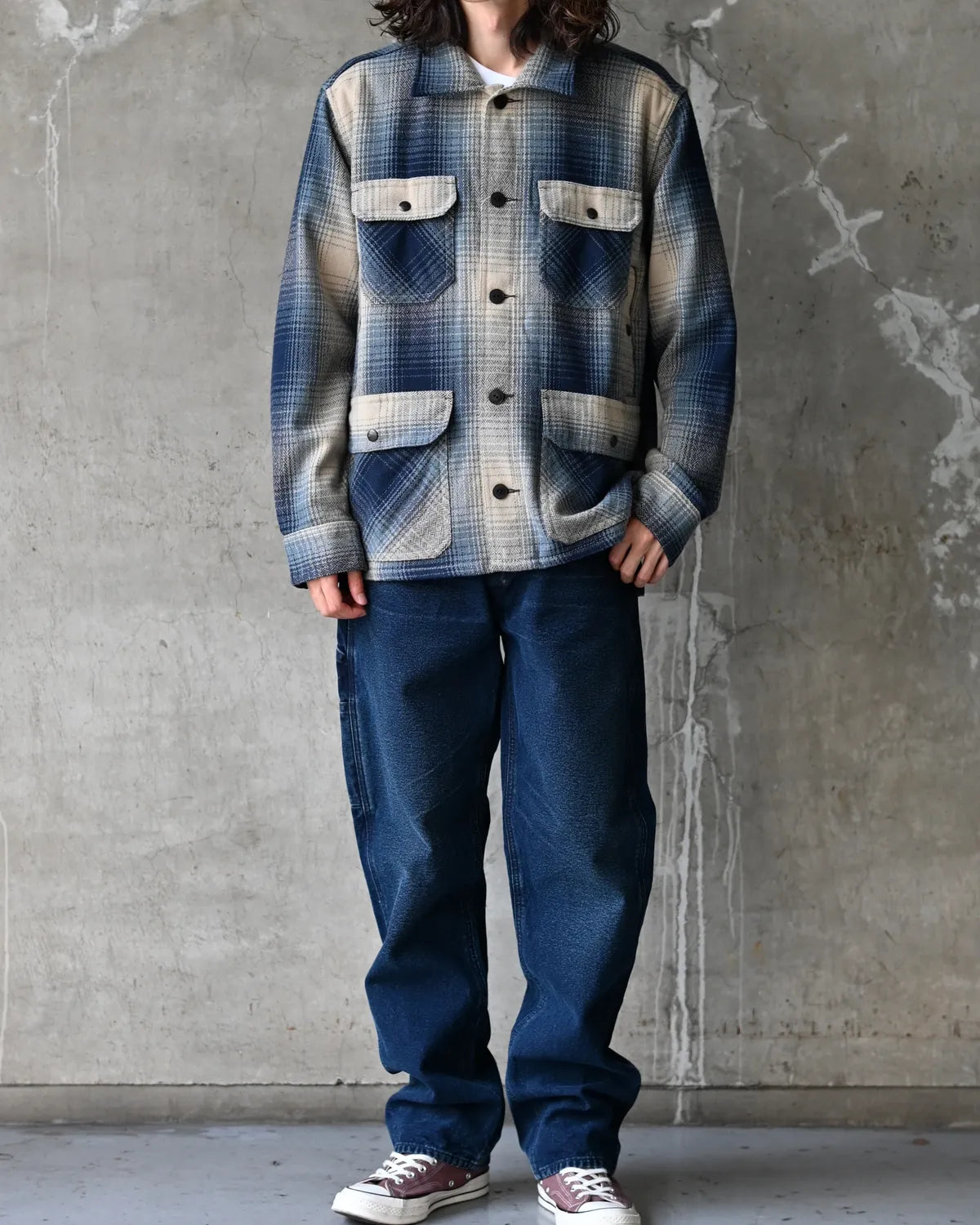 RRL / チェック ウール ツイル オーバーシャツ (MNRRWOV16820426)