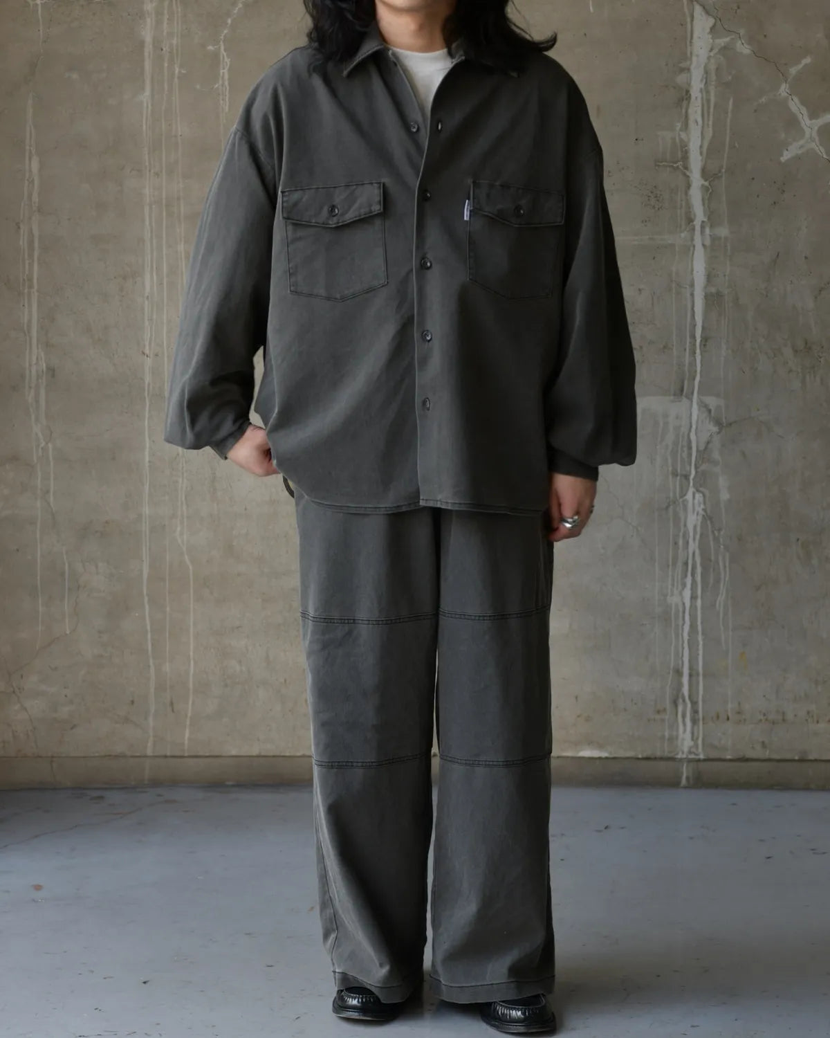 COOTIE PRODUCTIONS® / Pigment Coating T/R Twill L/S Work Shirt (CTE-26S403)