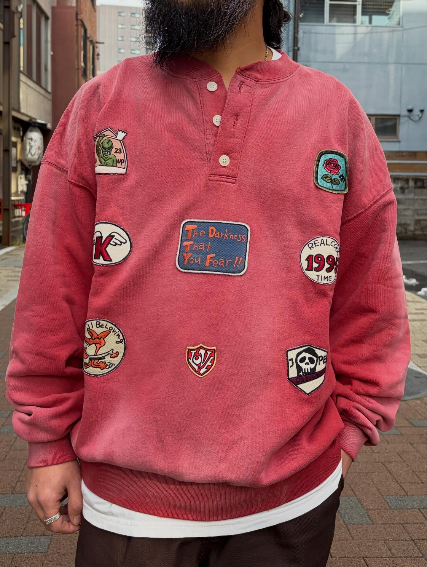 KAMIYA / Henry Neck Sweat T/C MltPch (G16PO074)