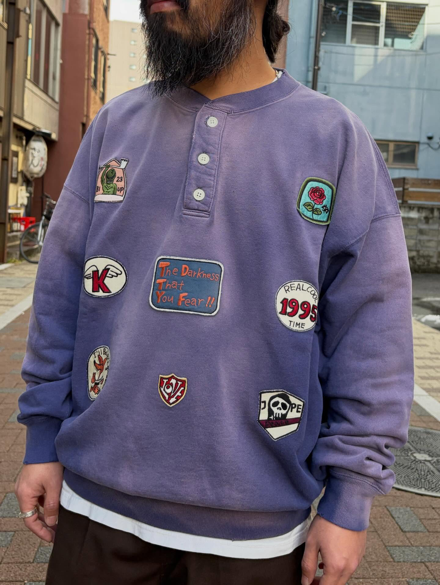 KAMIYA / Henry Neck Sweat T/C MltPch (G16PO074)