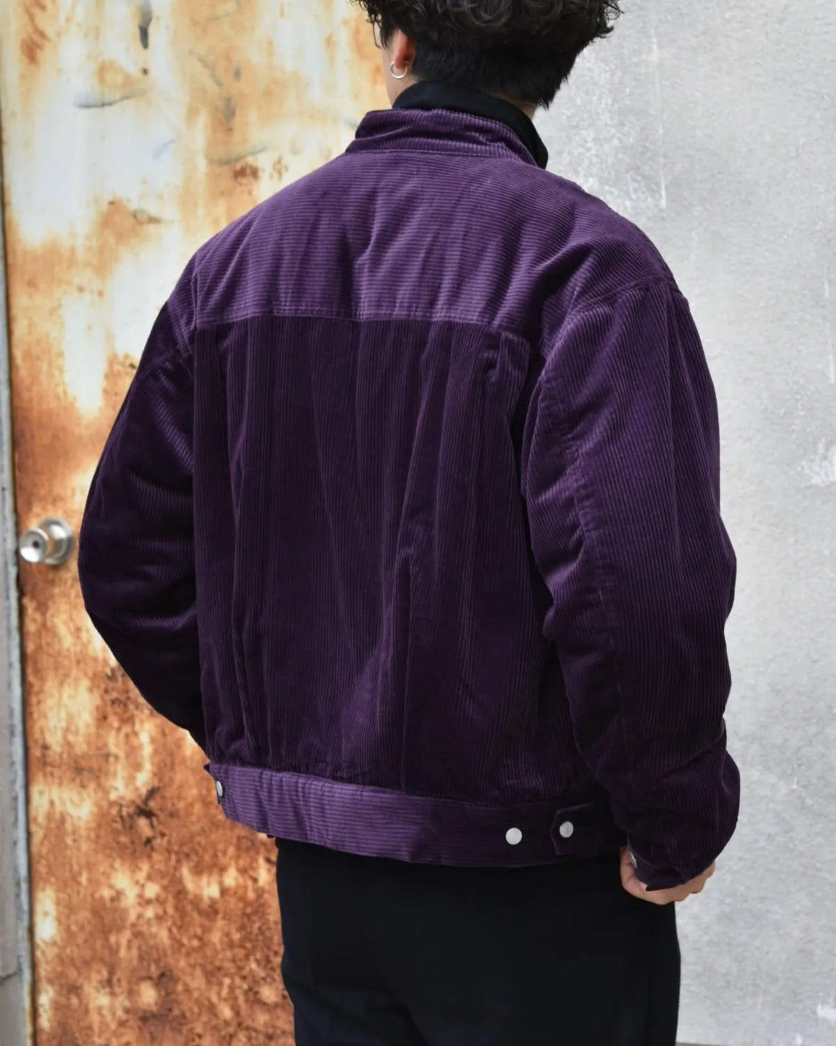 MARKAWARE / Organic Cotton 6-Wale Corduroy Puffed Mandarin Collar Work Jacket (A25C13BL01C)
