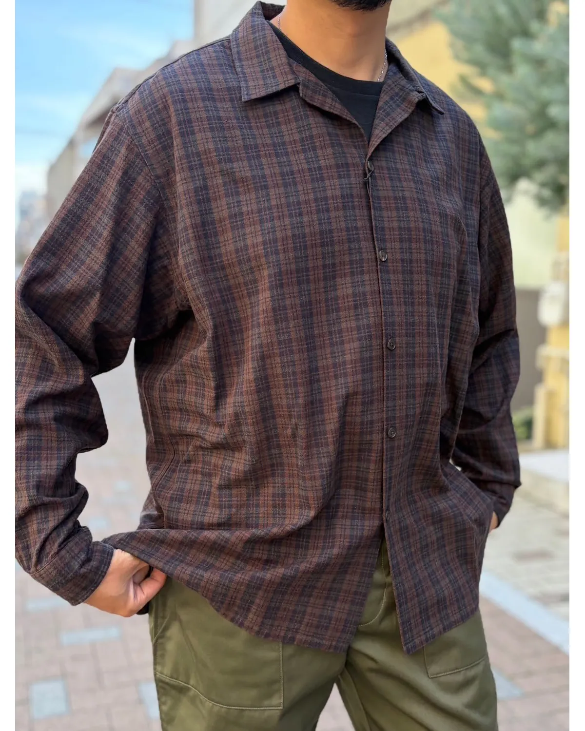 A.PRESSE / Silk Nep Loop Collar Shirt (26AAP-02-13)