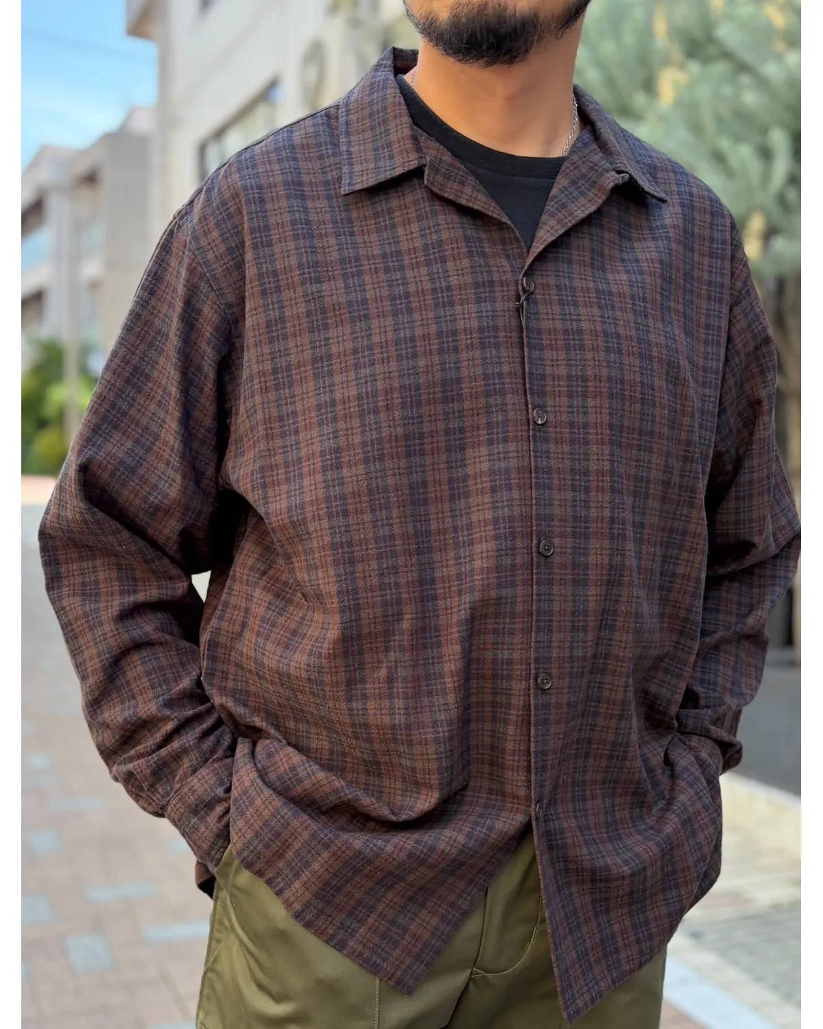 A.PRESSE / Silk Nep Loop Collar Shirt (26AAP-02-13)