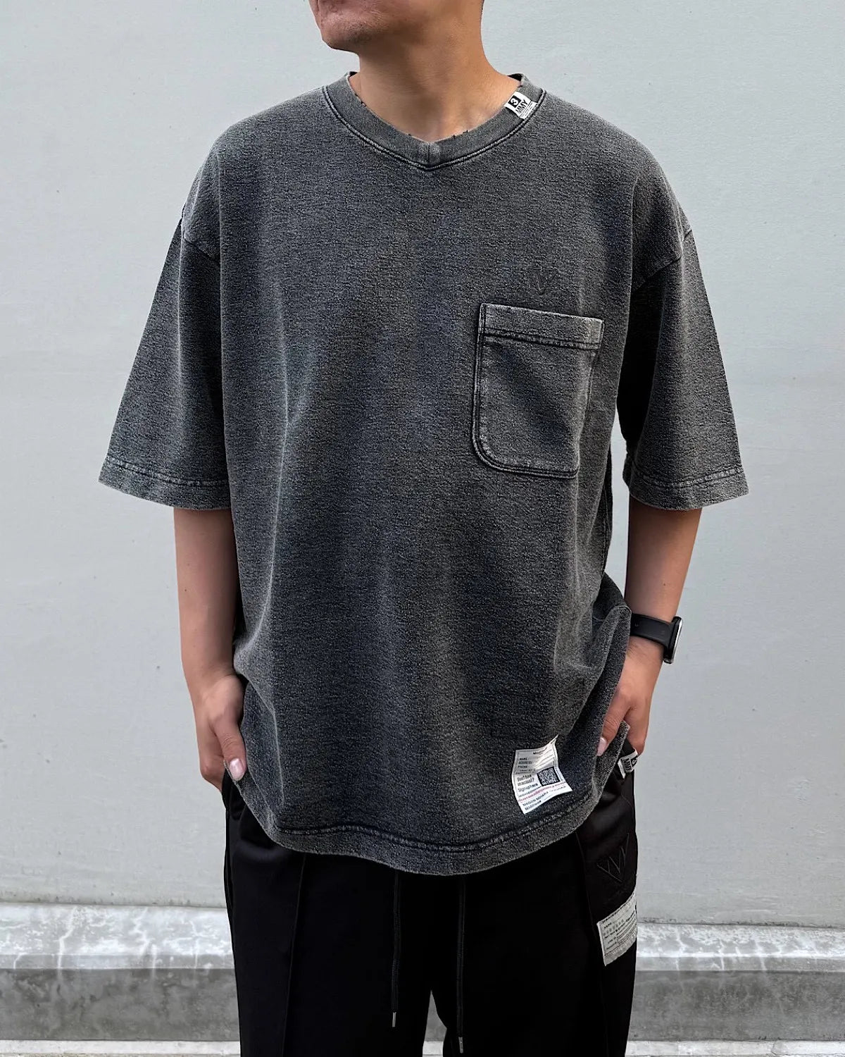 Maison MIHARA YASUHIRO / Bleached Waffle T-shirt (J17TS802)