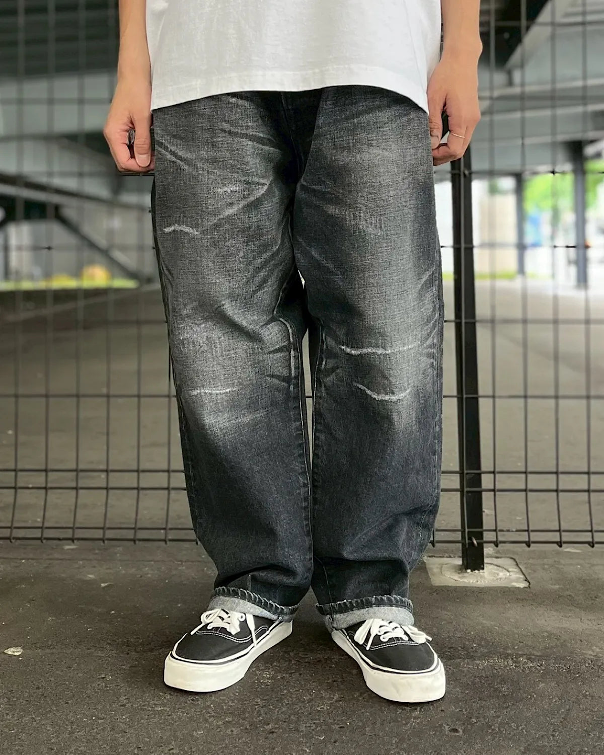 SEQUEL × FRAGMENT / DAMEGE DENIM PANTS  (SQ-26SS-PT-07)