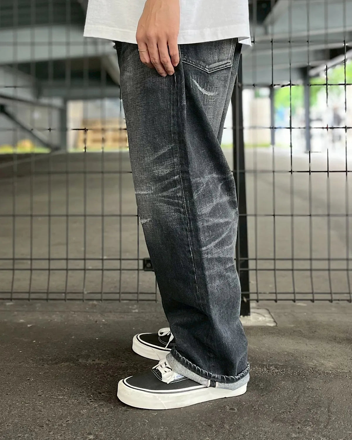 SEQUEL × FRAGMENT / DAMEGE DENIM PANTS  (SQ-26SS-PT-07)