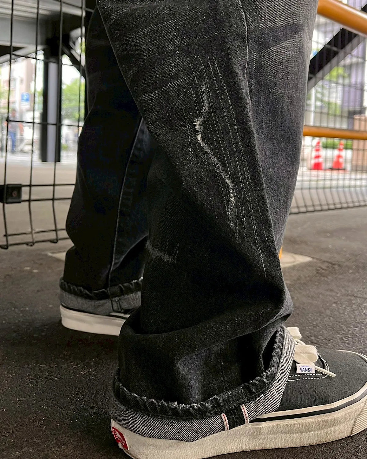 SEQUEL × FRAGMENT / DAMEGE DENIM PANTS  (SQ-26SS-PT-07)
