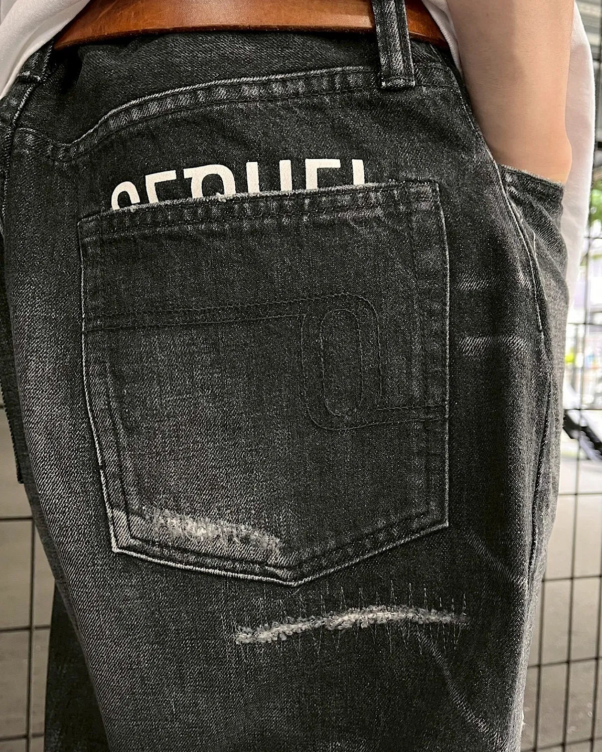 SEQUEL × FRAGMENT / DAMEGE DENIM PANTS  (SQ-26SS-PT-07)