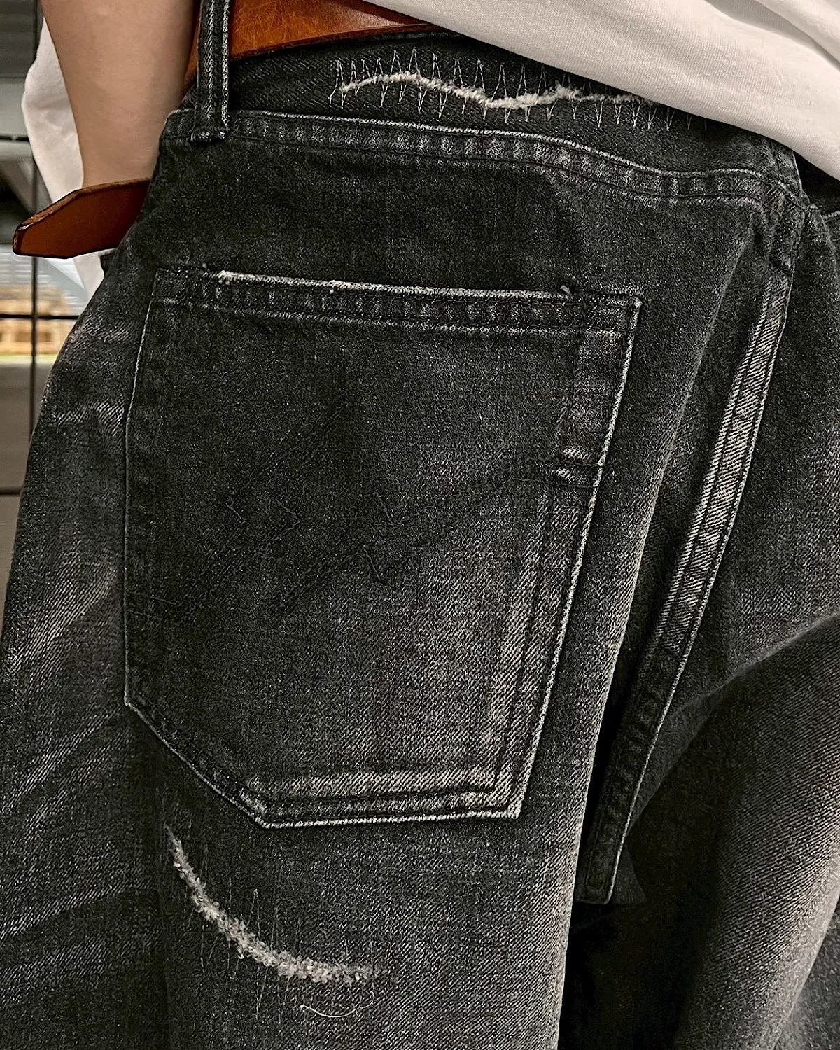 SEQUEL × FRAGMENT / DAMEGE DENIM PANTS  (SQ-26SS-PT-07)