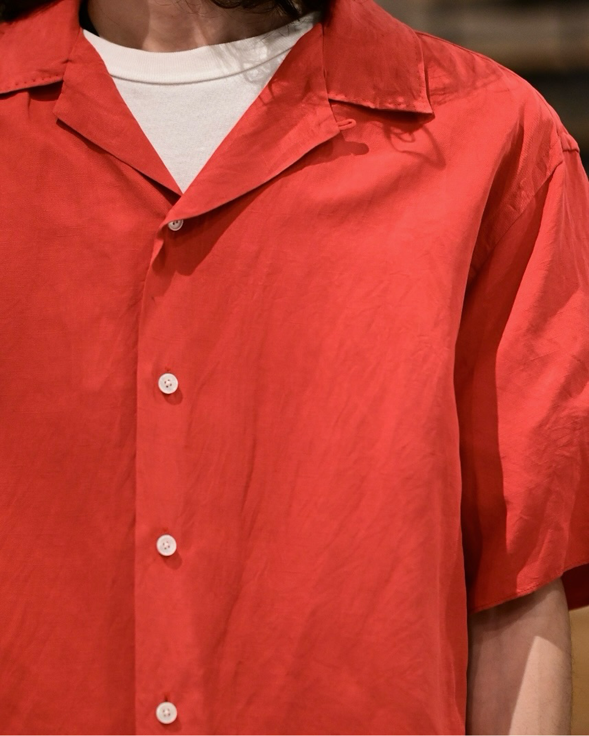 A.PRESSE / Vintage Silk Linen S/S Open Collar Shirts (26SAP-02-09)