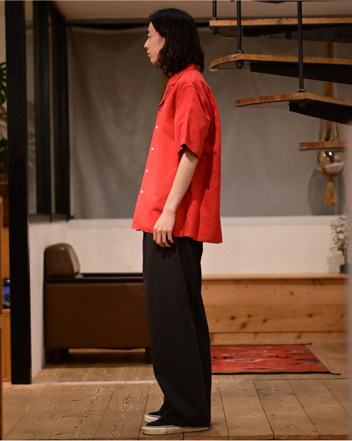 A.PRESSE(アプレッセ) / Vintage Silk Linen S/S Open Collar Shirts