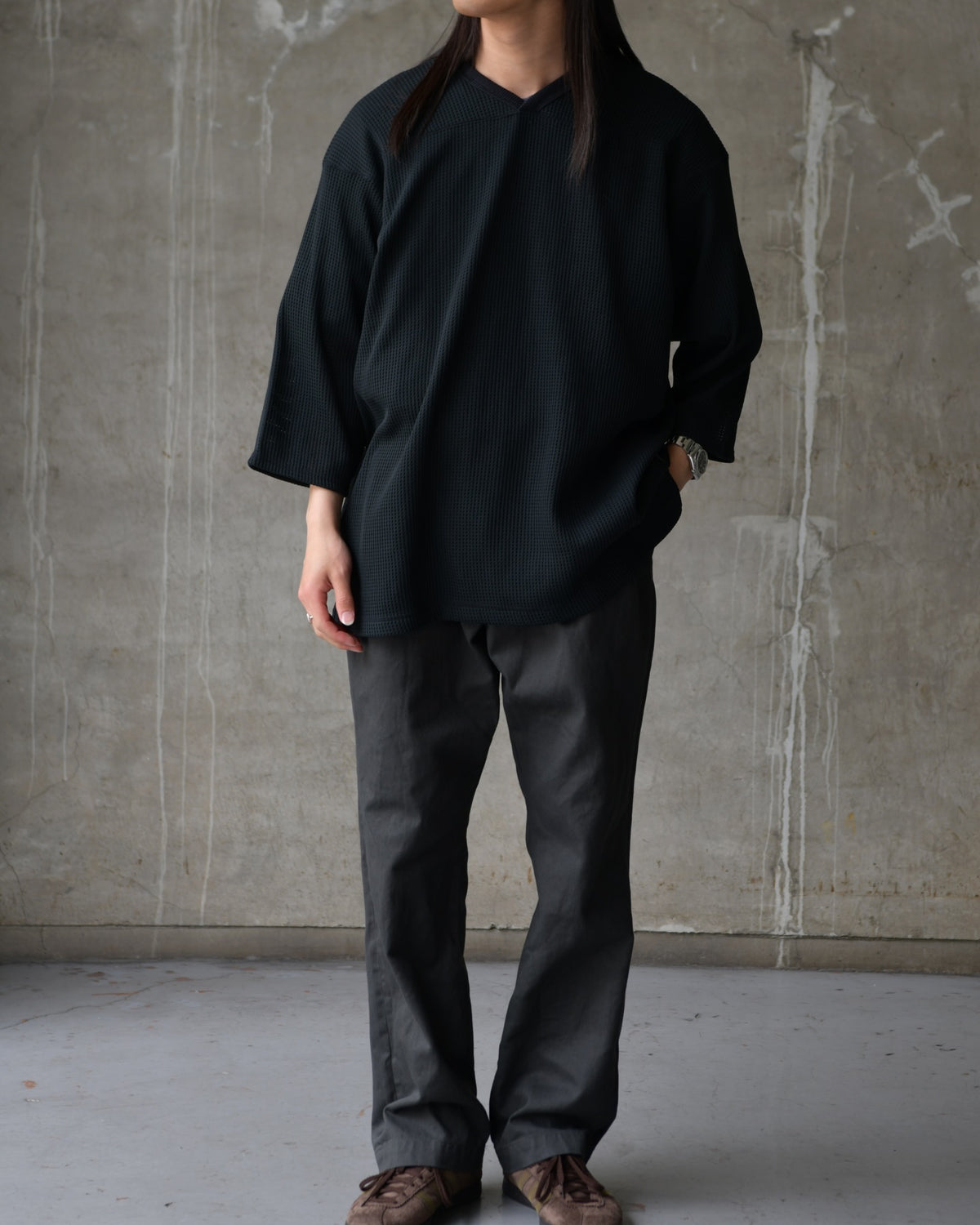 NONNATIVE / COACH Q/S V-NECK TEE POLY MESH POLARTEC® POWER DRY® (NN-C4805)
