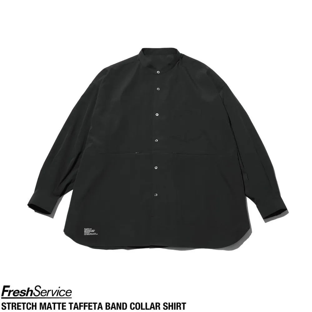 FreshService / STRETCH MATTE TAFFETA BAND COLLAR SHIRT