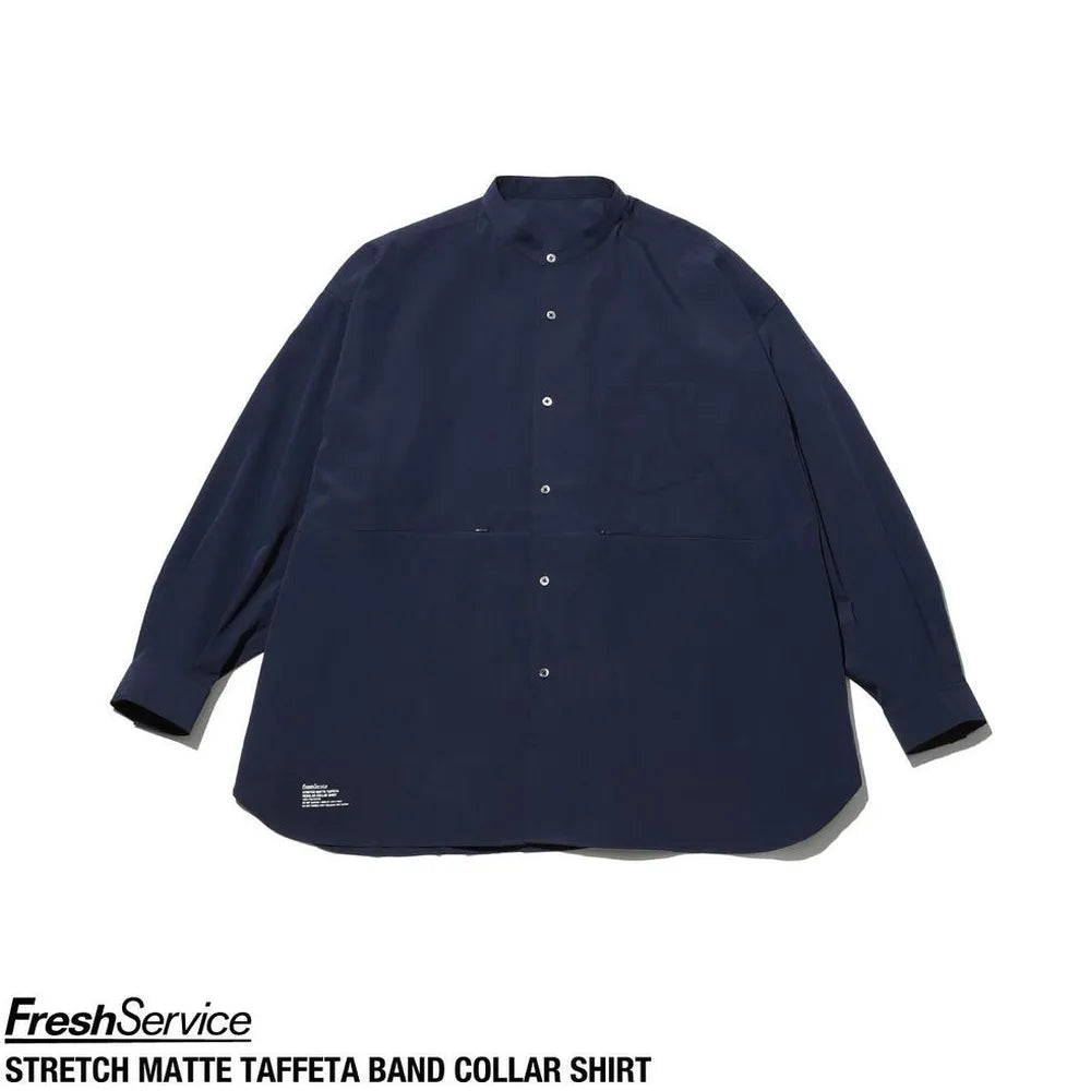 FreshService / STRETCH MATTE TAFFETA BAND COLLAR SHIRT