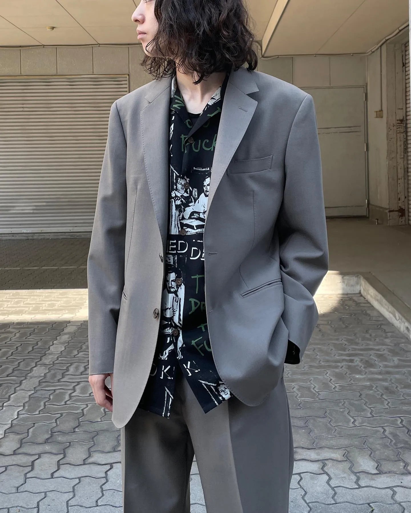 WACKO MARIA / SINGLE BREASTED JACKET (TYPE-2) &amp; PLEATED TROUSERS (TYPE-2) (GRAY) 