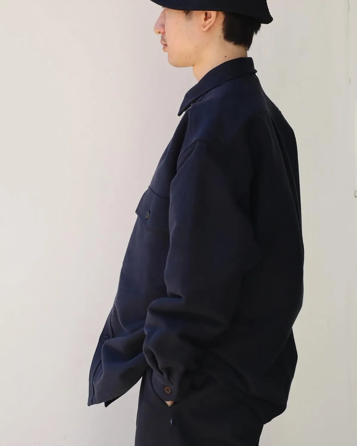 DESCENDANT /  CPO MELTON LS SHIRT (252WVDS-SHM04)