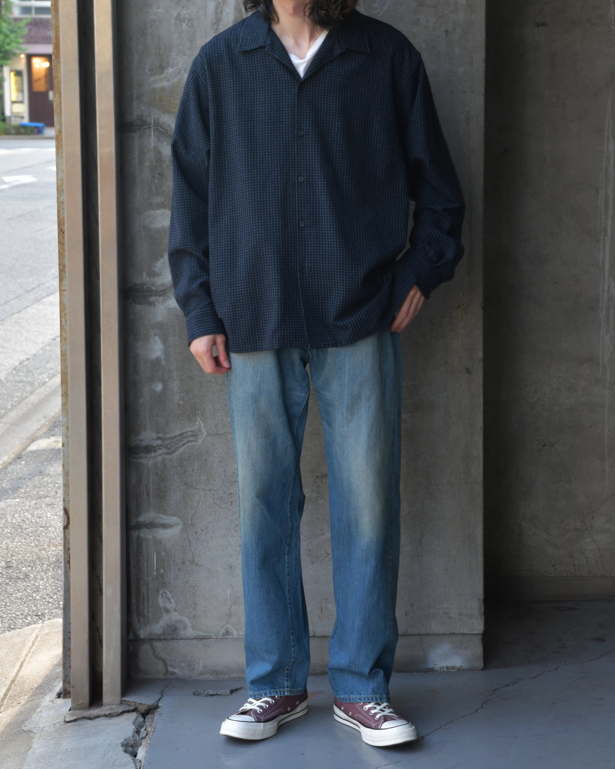 A.PRESSE / Silk Nep Loop Collar Shirt (26AAP-02-14)