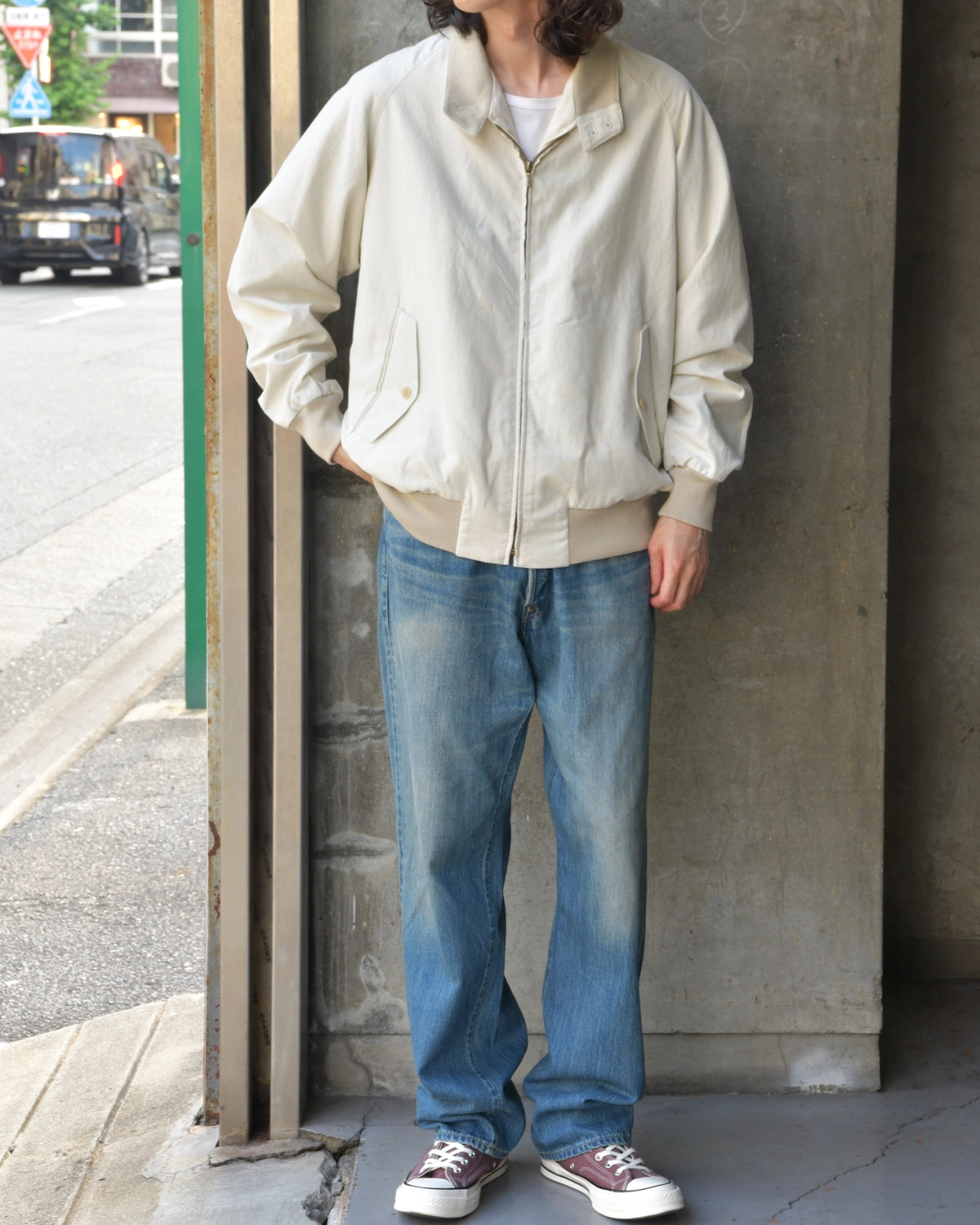 A.PRESSE / Cotton Silk Back Gabardine Harrington Jacket (26AAP-01-39)