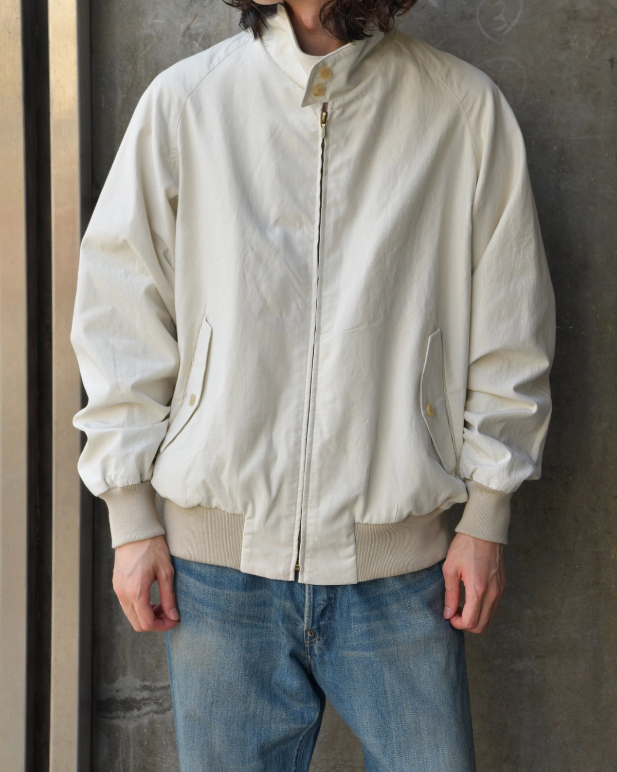 A.PRESSE / Cotton Silk Back Gabardine Harrington Jacket (26AAP-01-39)