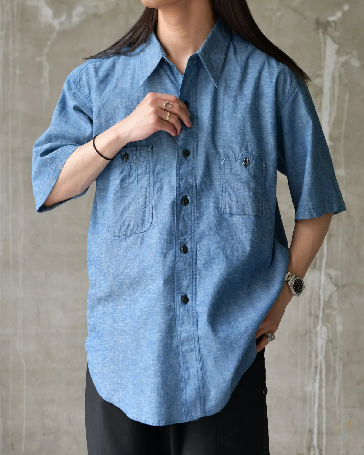 BIG YANK / Y1942 S-SLEEVE CHAMBRAY SHIRT (602-261-05)