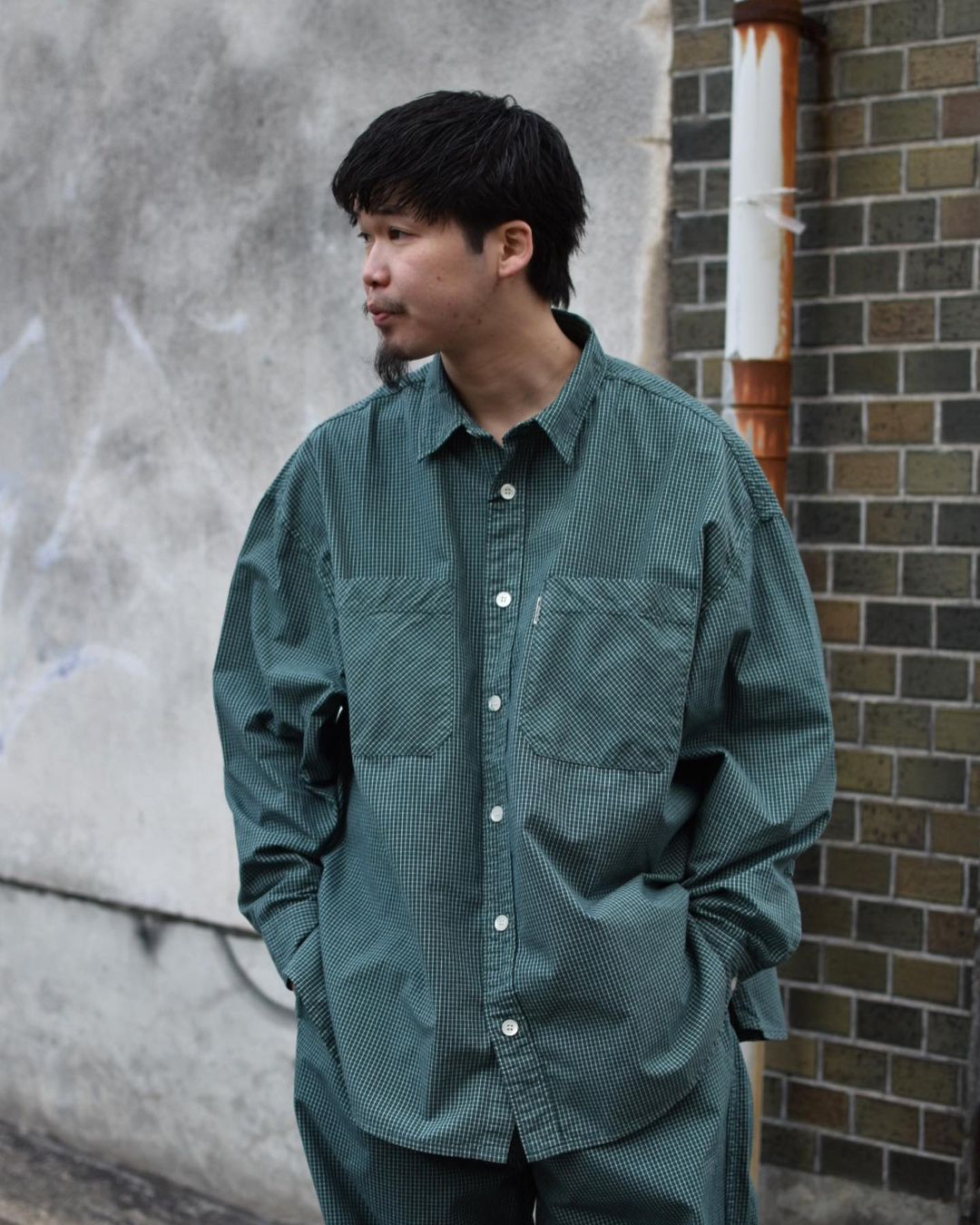 1537964557cmGARMENT DYED RIPSTOP CHECK L/S SHIRT
