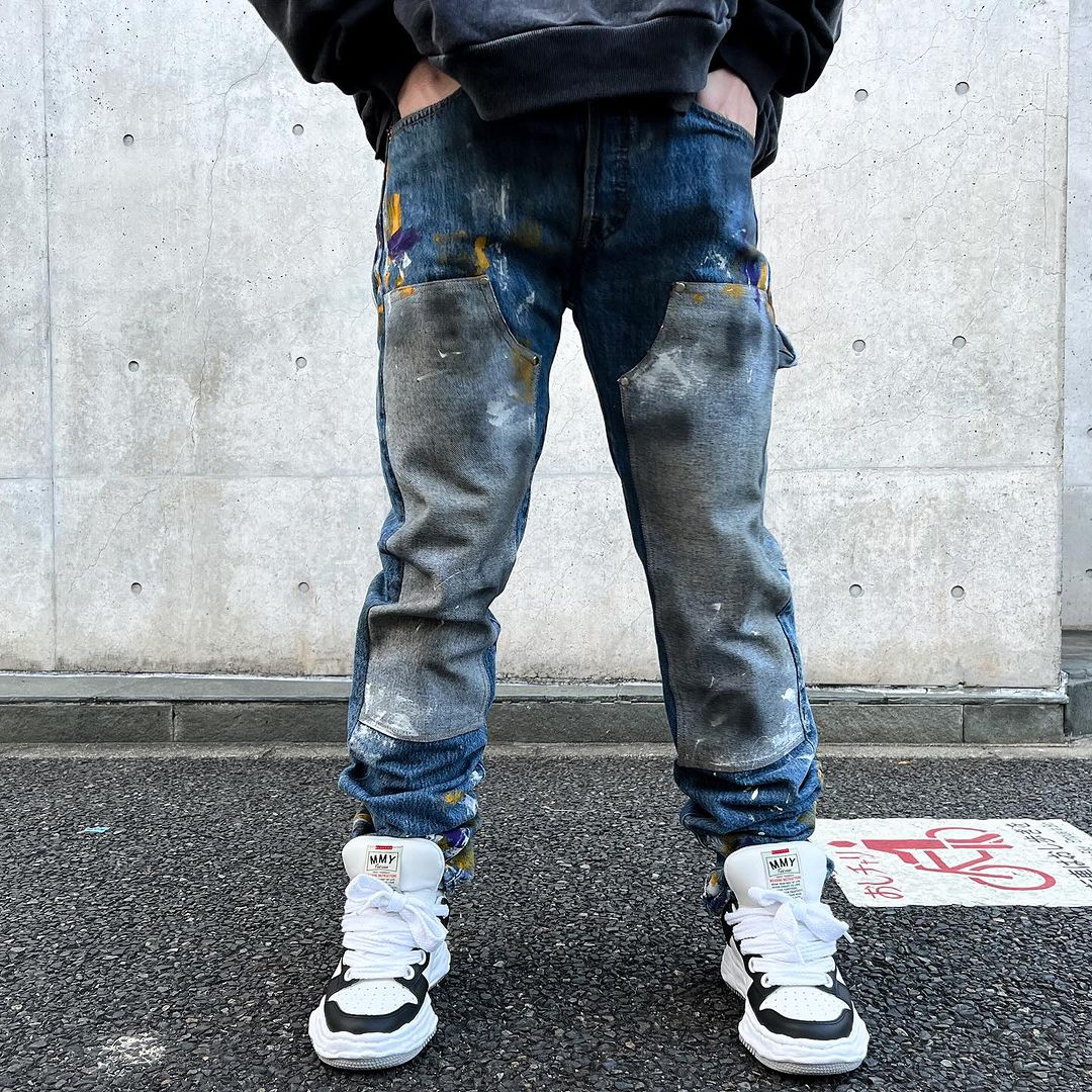 mindseeker / Painted Double Knee Painter Denim Jeans