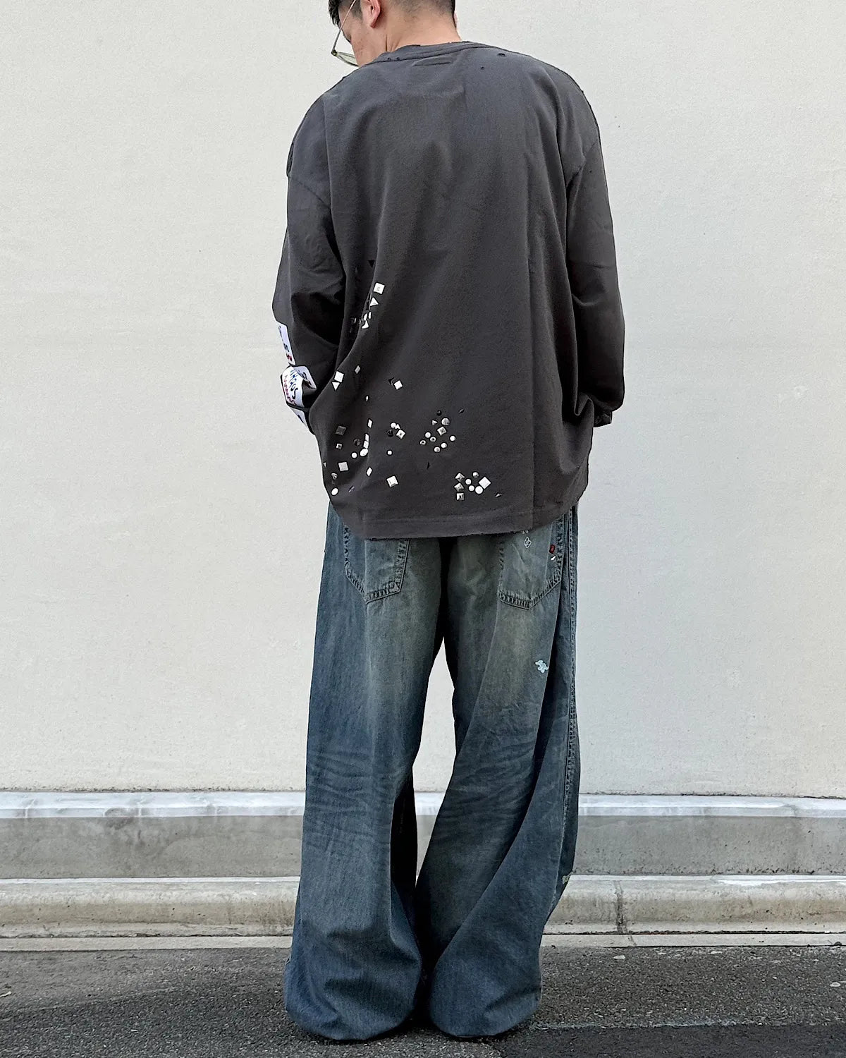 Maison MIHARA YASUHIRO / Kids Sticker Printed Wide Denim Pants -Women's- (K16PT342)