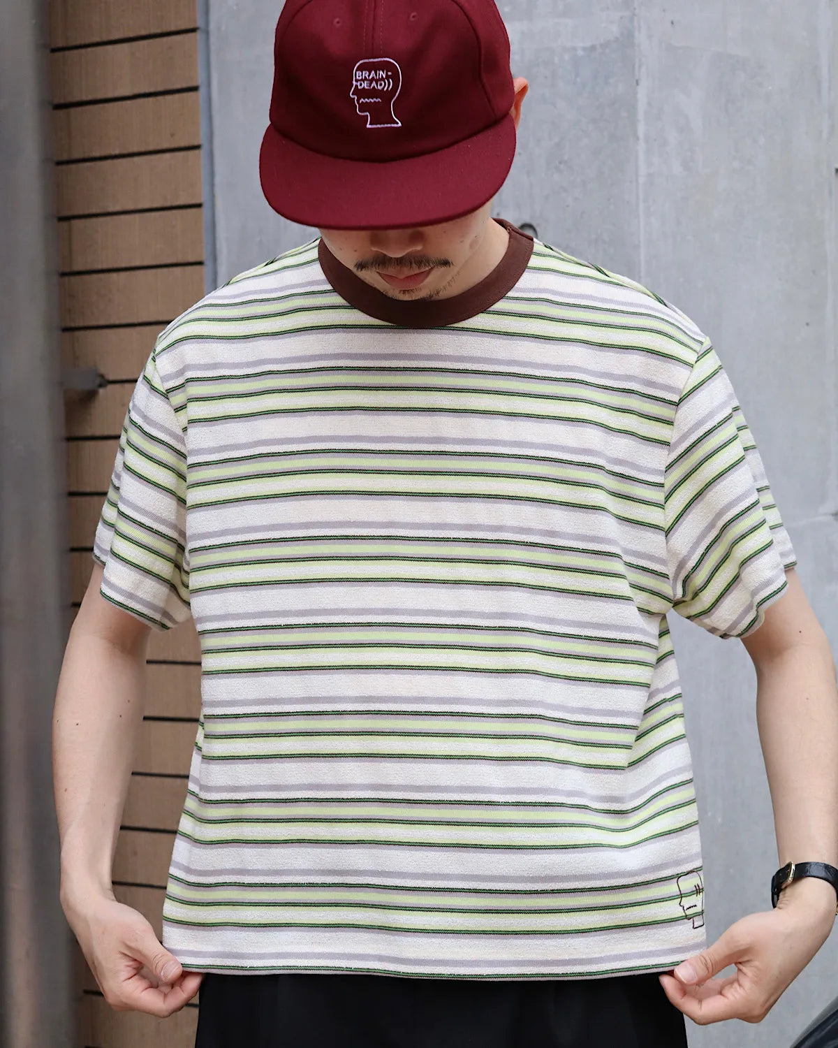 BRAIN DEAD / LOOPED STRIPE T-SHIRT (T00004855SS26)