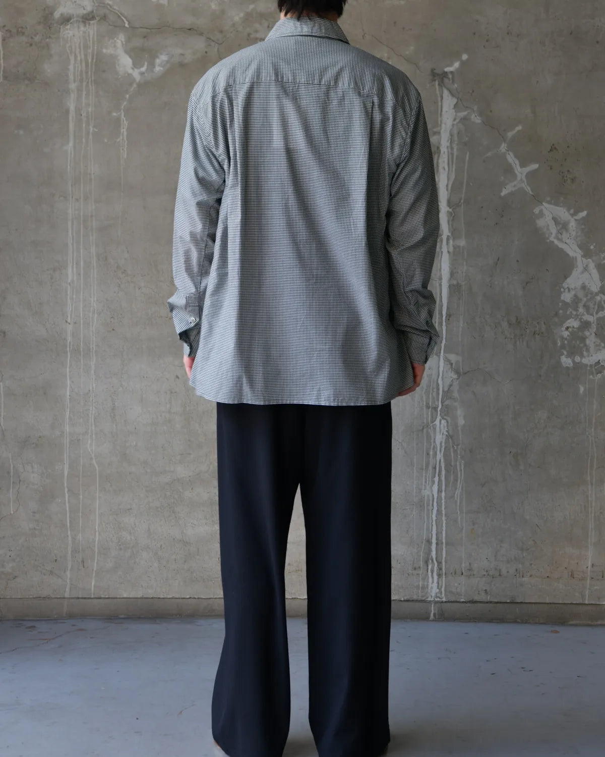 NTN / COTTON SILK GINGHAM CHECK ZIP OPEN SHIRT (N006-041123)
