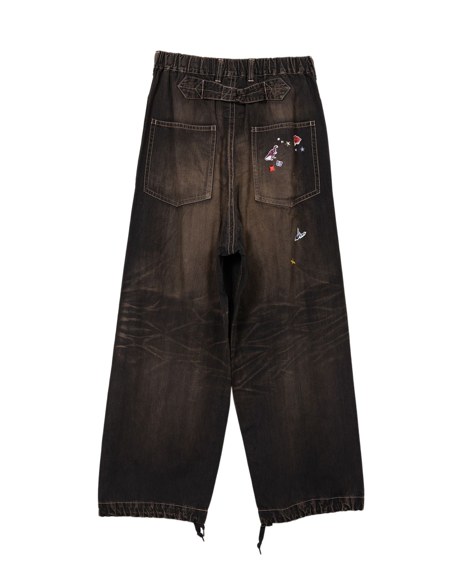 Maison MIHARA YASUHIRO / STICKER PRINTS DENIM BAKER PANTS (J14PT124)