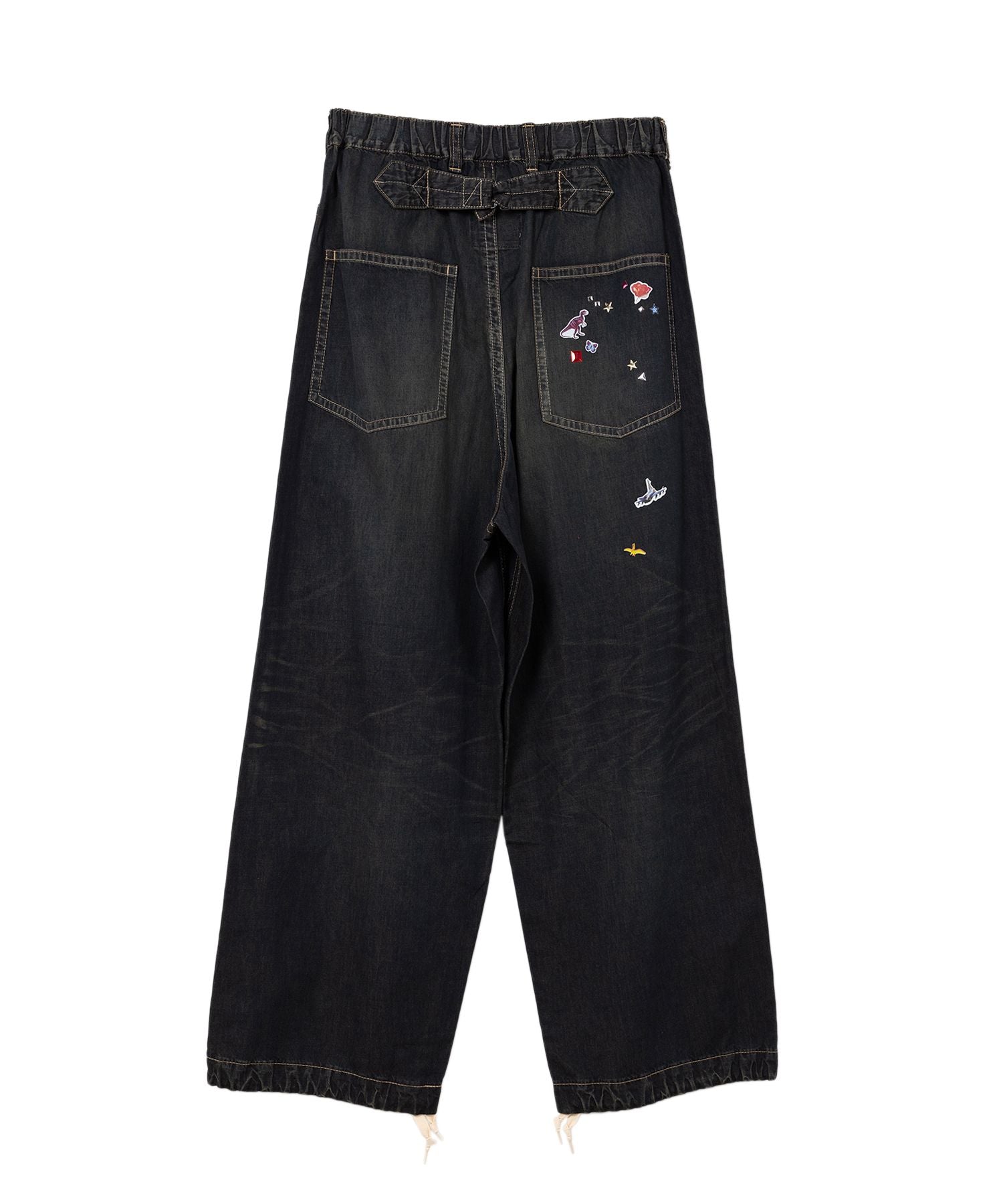 Maison MIHARA YASUHIRO / STICKER PRINTS DENIM BAKER PANTS (J14PT124)