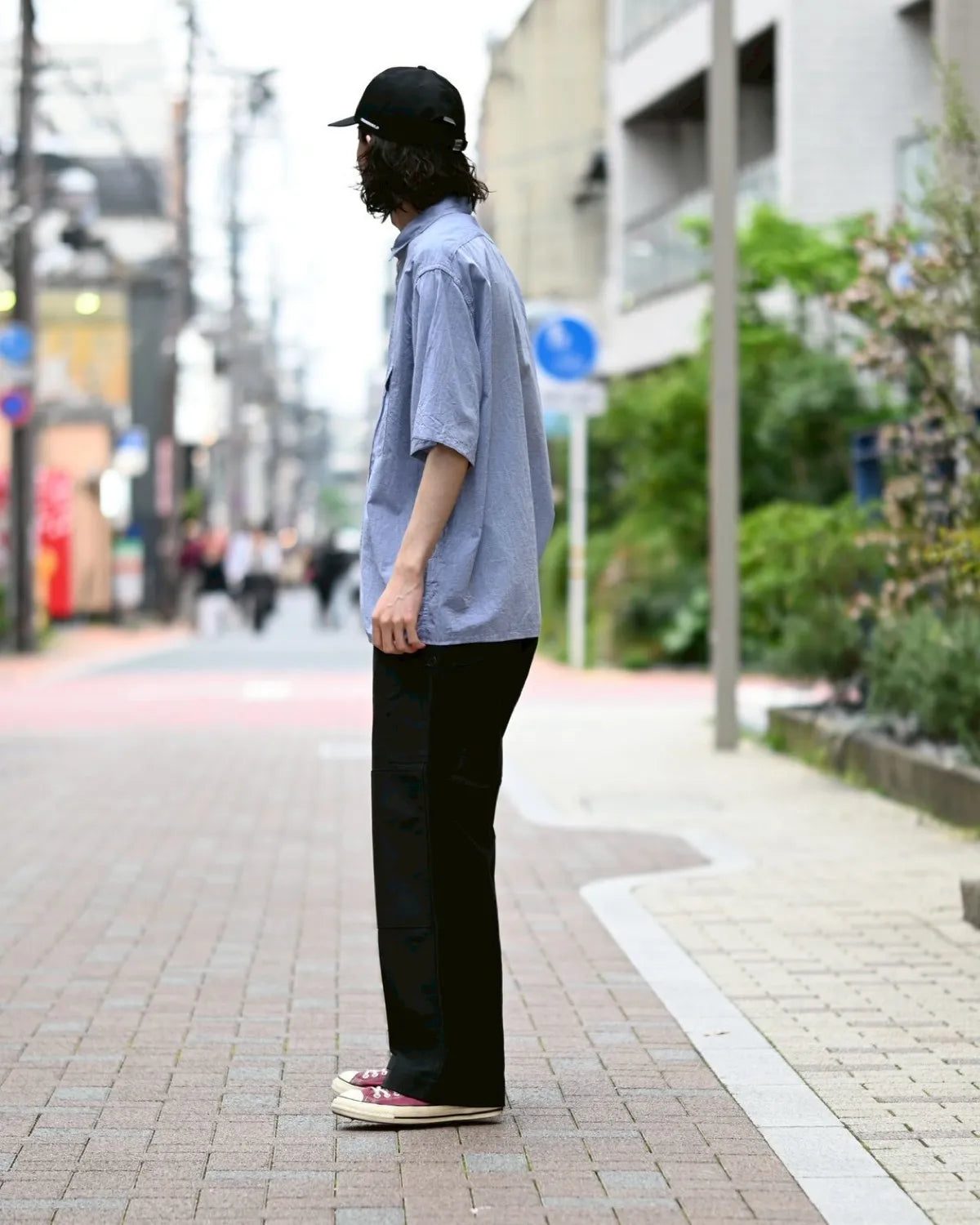 blurhmsROOTSTOCK / Hard Twist Chambray Work Shirt S/S (bROOTS26S4)