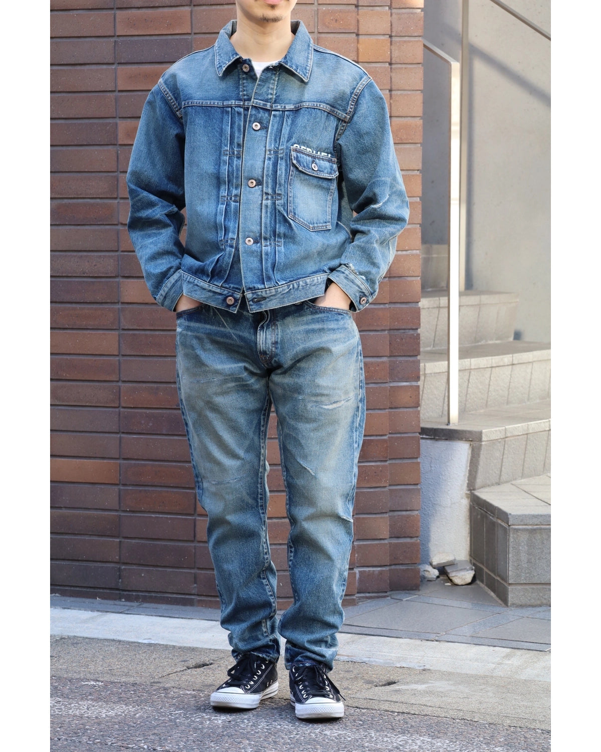 SEQUEL / × FRAGMENT DAMAGE DENIM JACKET (SQ-24AW-JK-10)