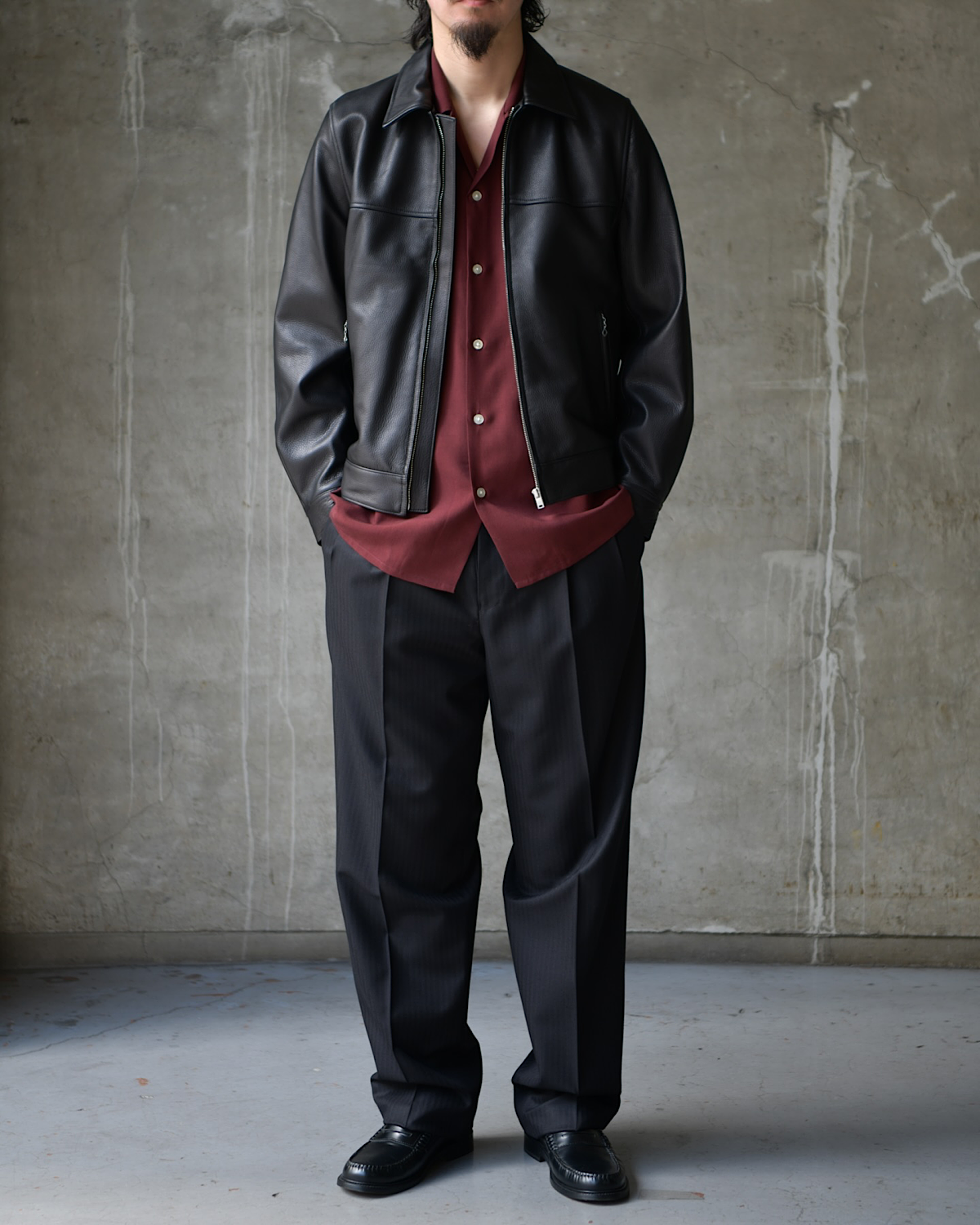 WACKO MARIA / LEATHER SINGLE RIDERS JACKET (26SS-WMO-BL02)