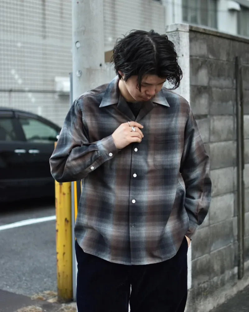 WACKO MARIA(ワコマリア) / OMBRE CHECK OPEN COLLAR SHIRT L/S (TYPE ...