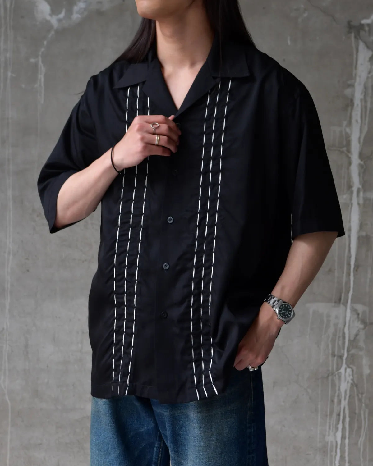 MINEDENIM(マインデニム) / Cu.Denim Wave embroidery S.S SH | 公式 MINEDENIM(マインデニム) / Cu.Denim Wave embroidery S.S SH | 公式