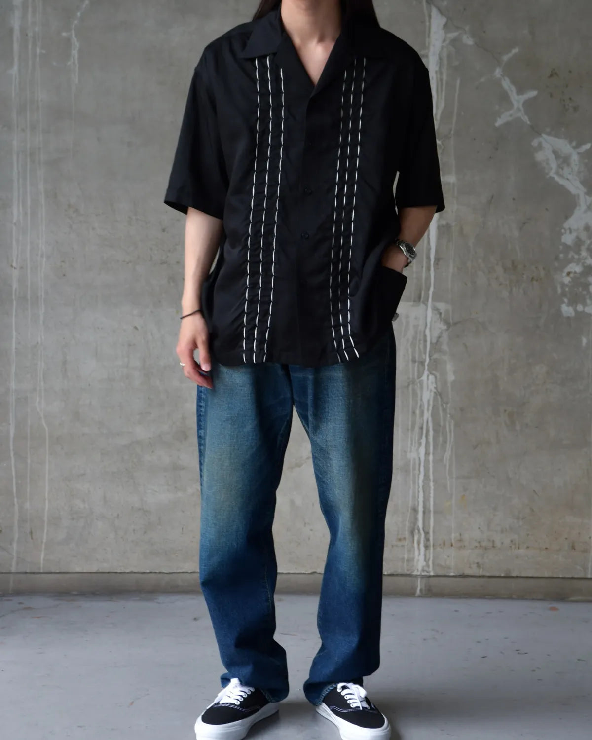 【新品】MINEDENIM クッション Black Denim Star MINEDENIM(マインデニム) / Cu.Denim Wave embroidery S.S SH | 公式