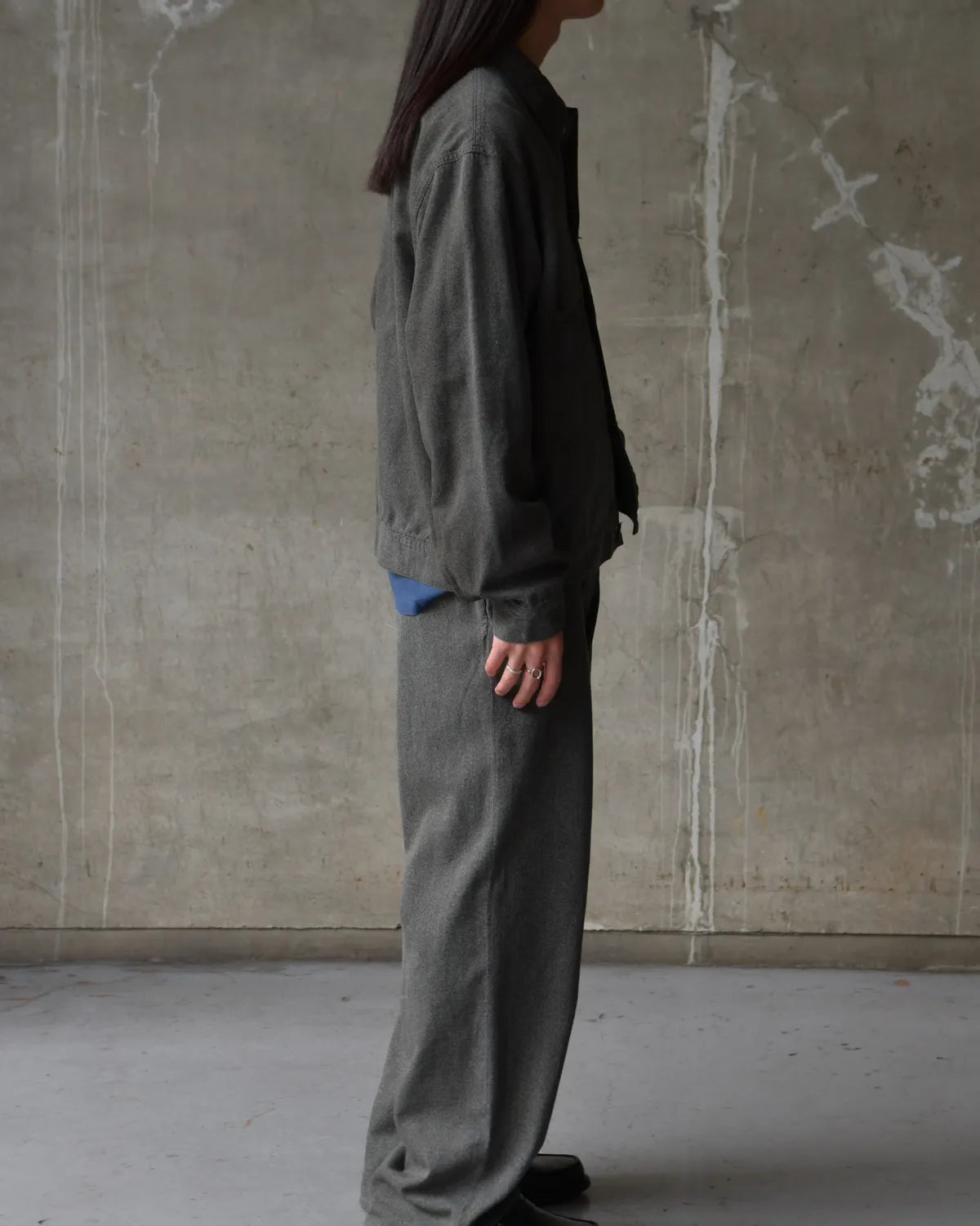 A.PRESSE / Vintage Black Chambray Work Jacket (26SAP-01-47)