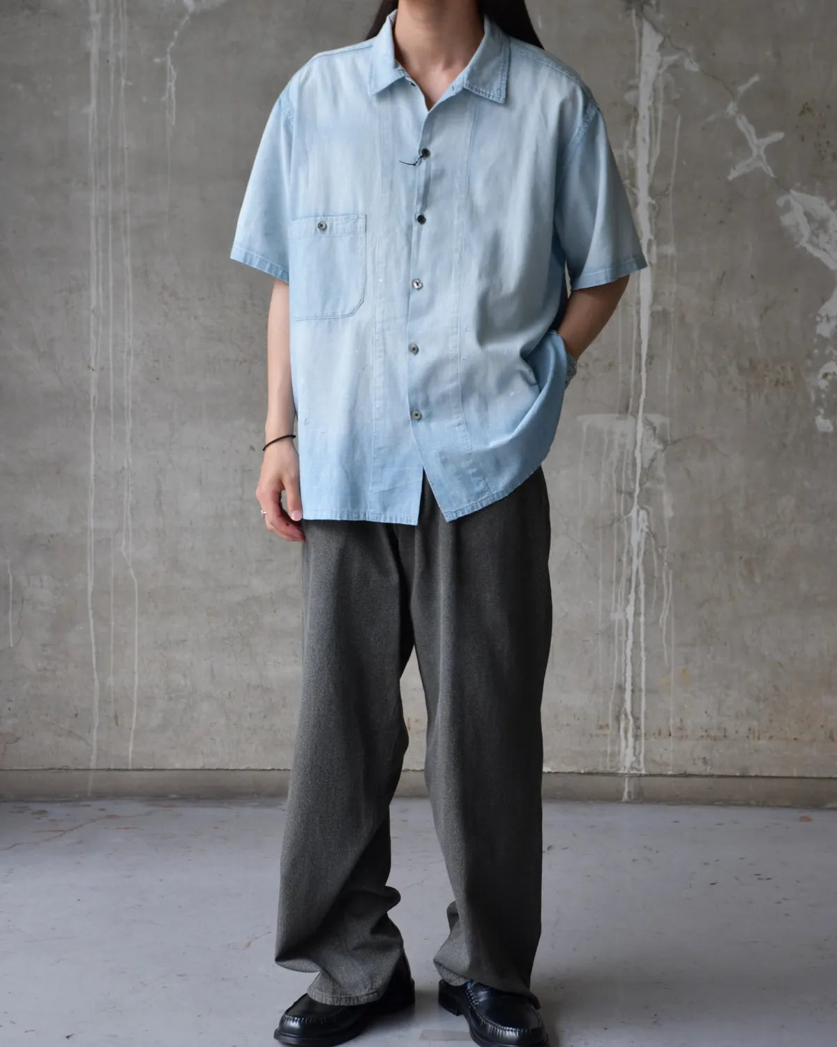 A.PRESSE / Vintage Chambray S/S Shirts (26SAP-02-01)